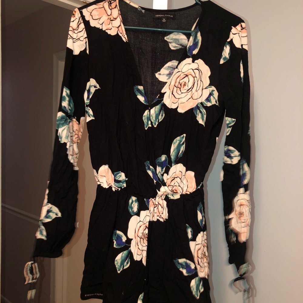 Black Flower Romper